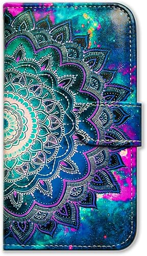 Miniatura 6 de Bcov Funda para iPhone 15 Pro, diseño de flores con diseño de mandala y función atril, de piel, con ranura para tarjetas, función atril para iPhone