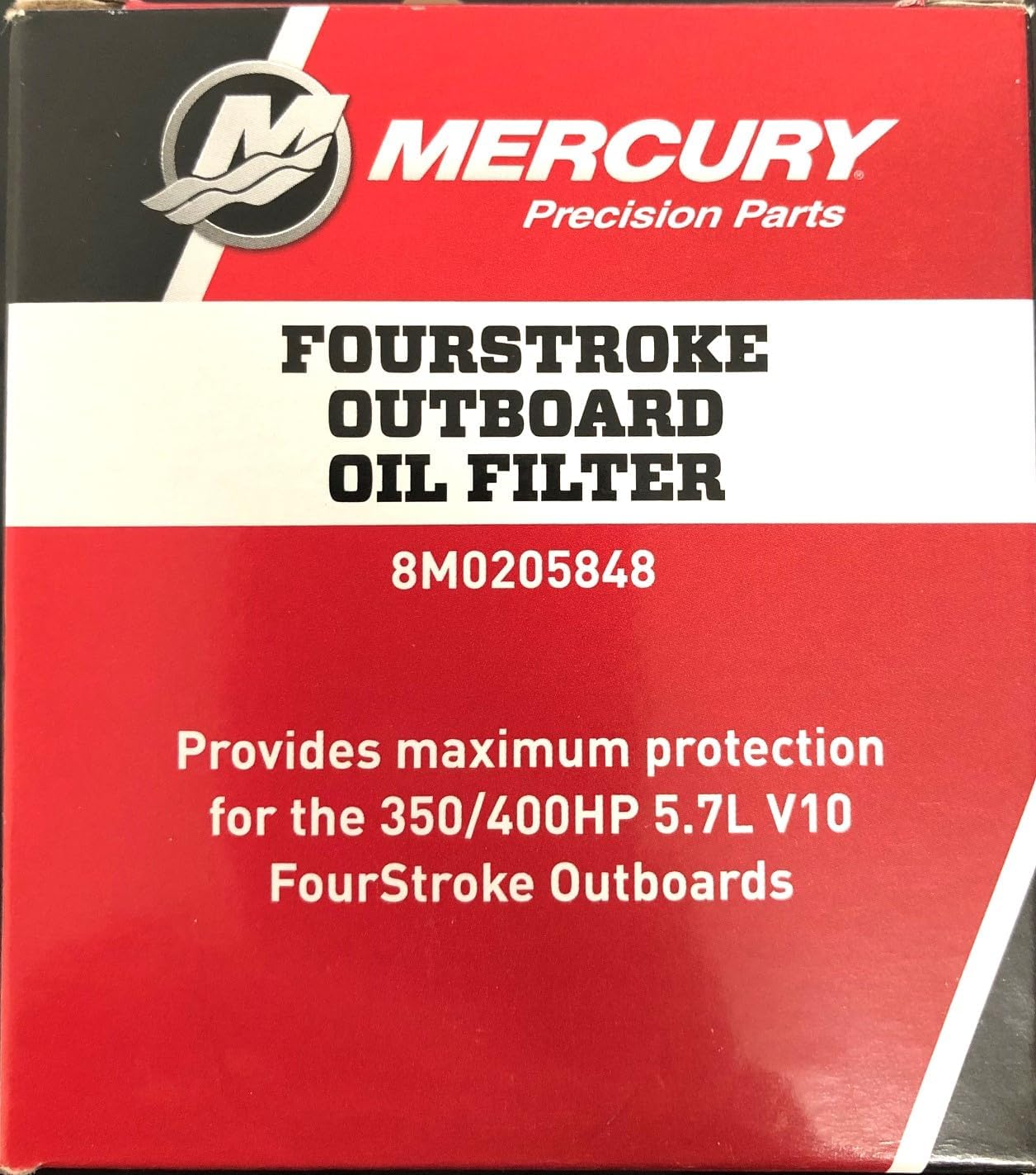 Mercury Quicksilver Oil Filter 8M0205848 Four Stroke V10