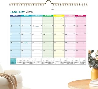 2026-2027 壁掛けカレンダー 月間 週間 デイリー プランナー | 月間カレンダー 2026-2027 プランナー 予定管理 学業スケジュール計画 ホームスクール 家族 クリスマス 新年向け