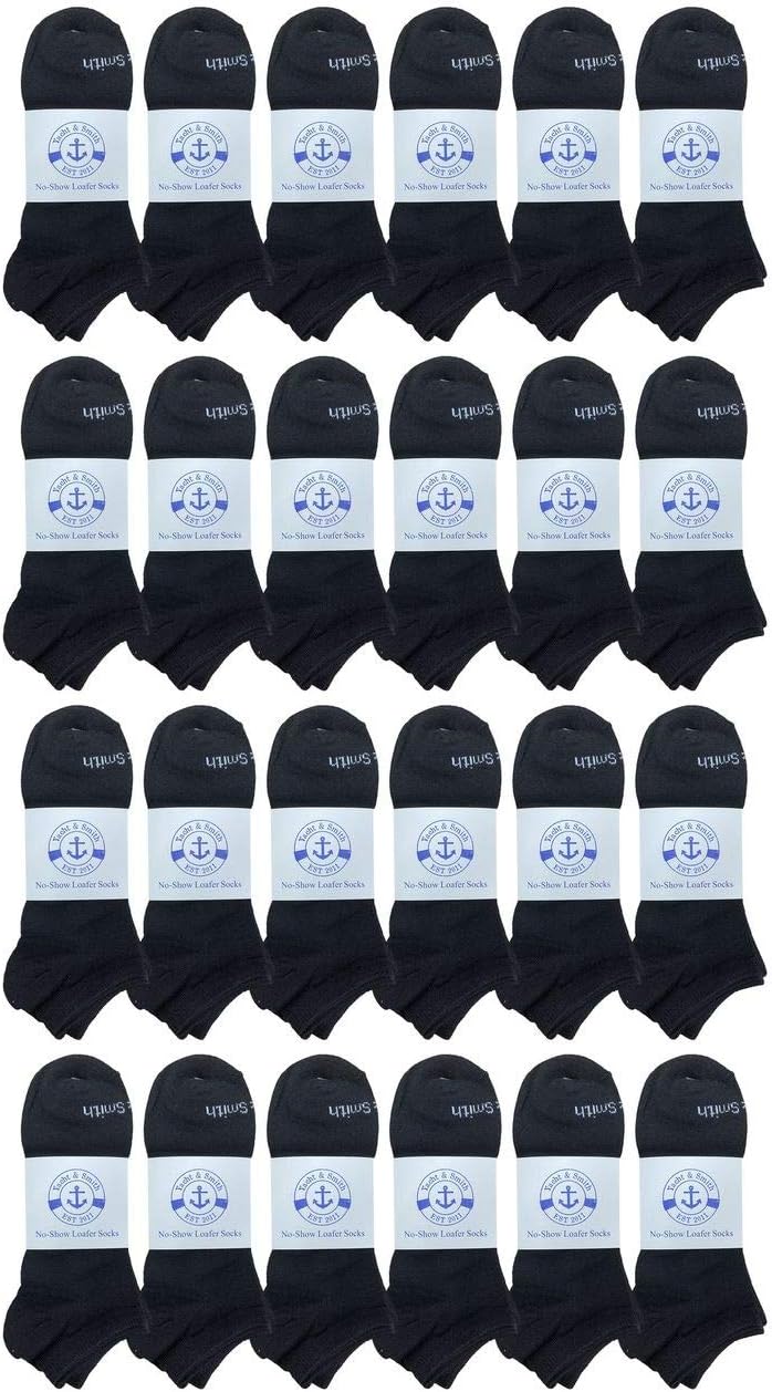 24 Pairs of Low Cut Ankle Socks for Big Kids, Boys Girls, Bulk Pack Sock Size 6-8