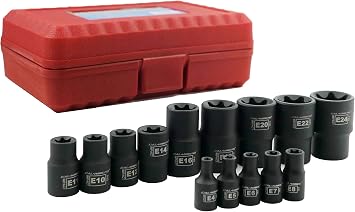 14 pc Torx Star Bit Female E Socket Set Automotive Shop Tools External E4-E24