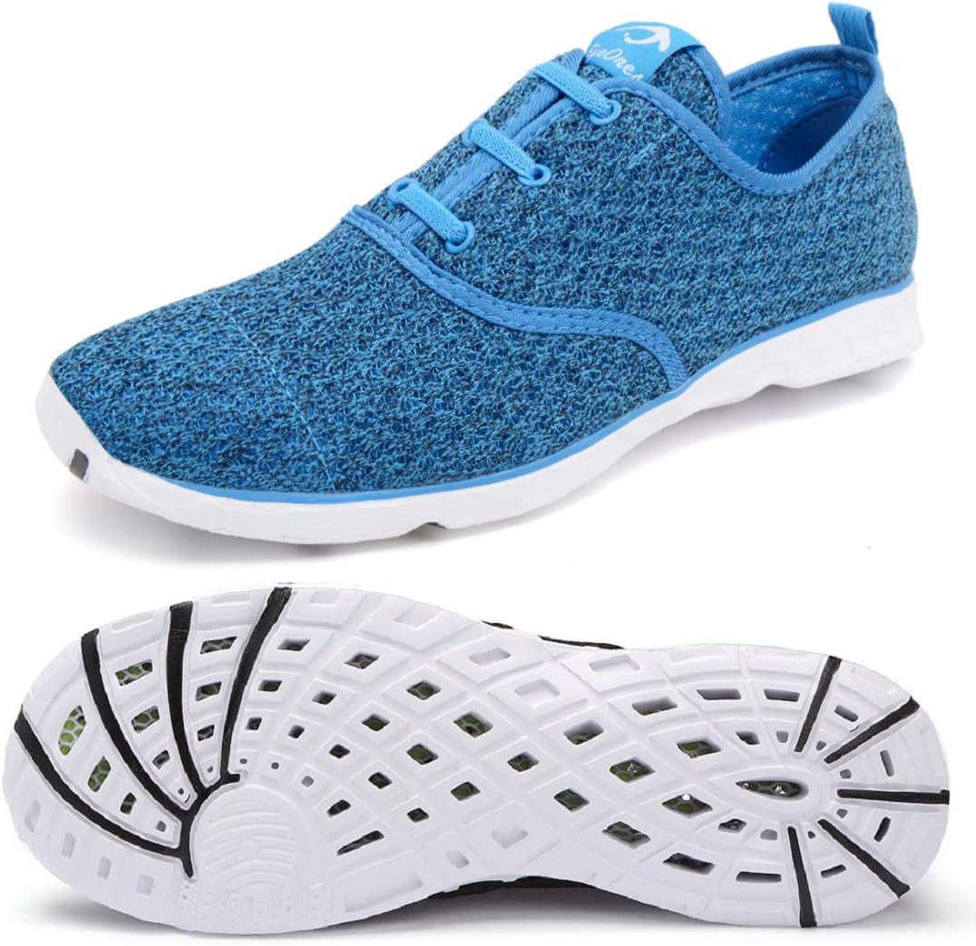 Mens Womens Lightweight Quick Drying Mesh Aqua Slip-on Water Shoes,Sapphire-586xi,41 M EU / 8 D (M) US
