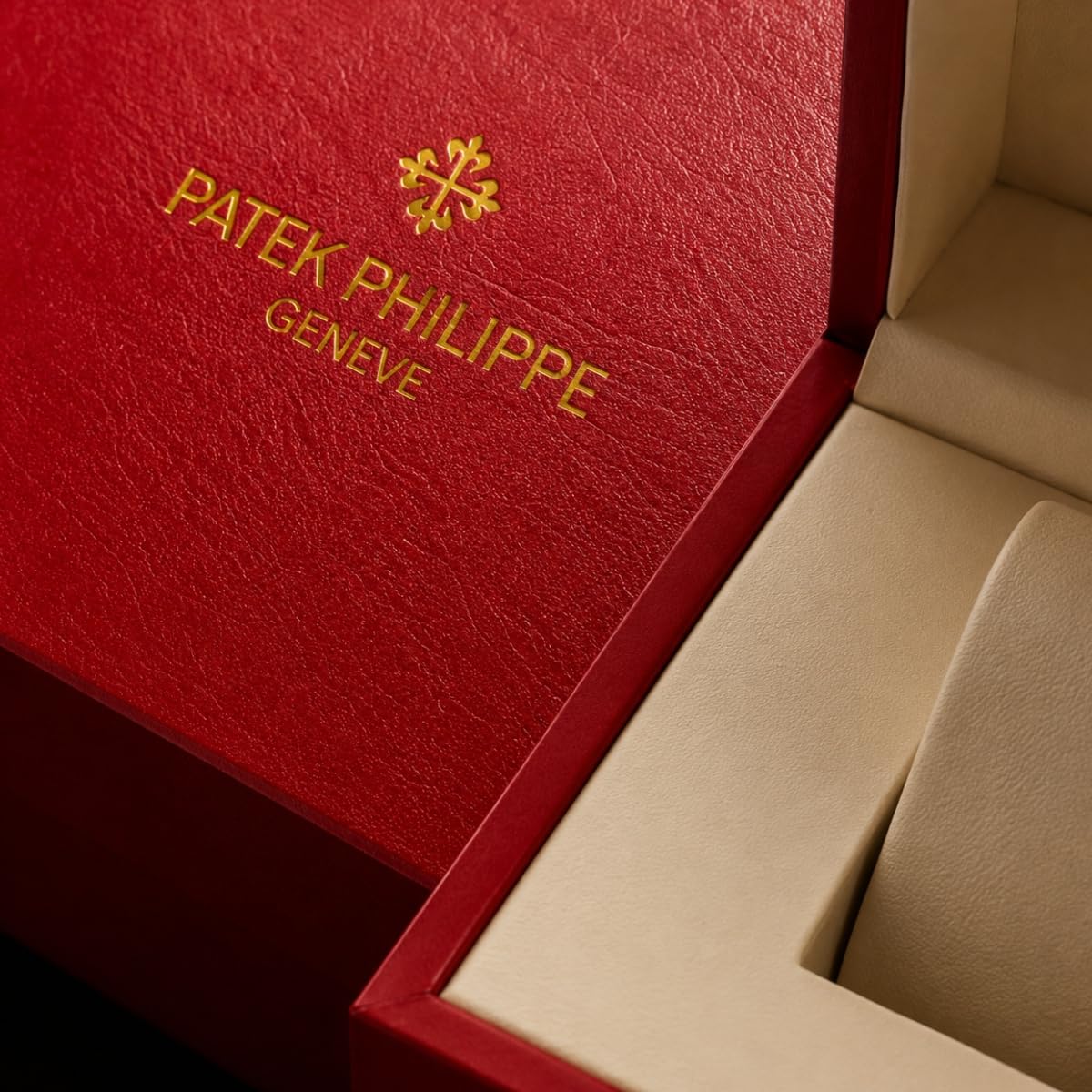 Boîte Montre en Bois Support Montre Individuel avec Coussin Intérieur et Doublure Douce Profil Ordonné Finition Nette pour Patek Philippe Calatrava