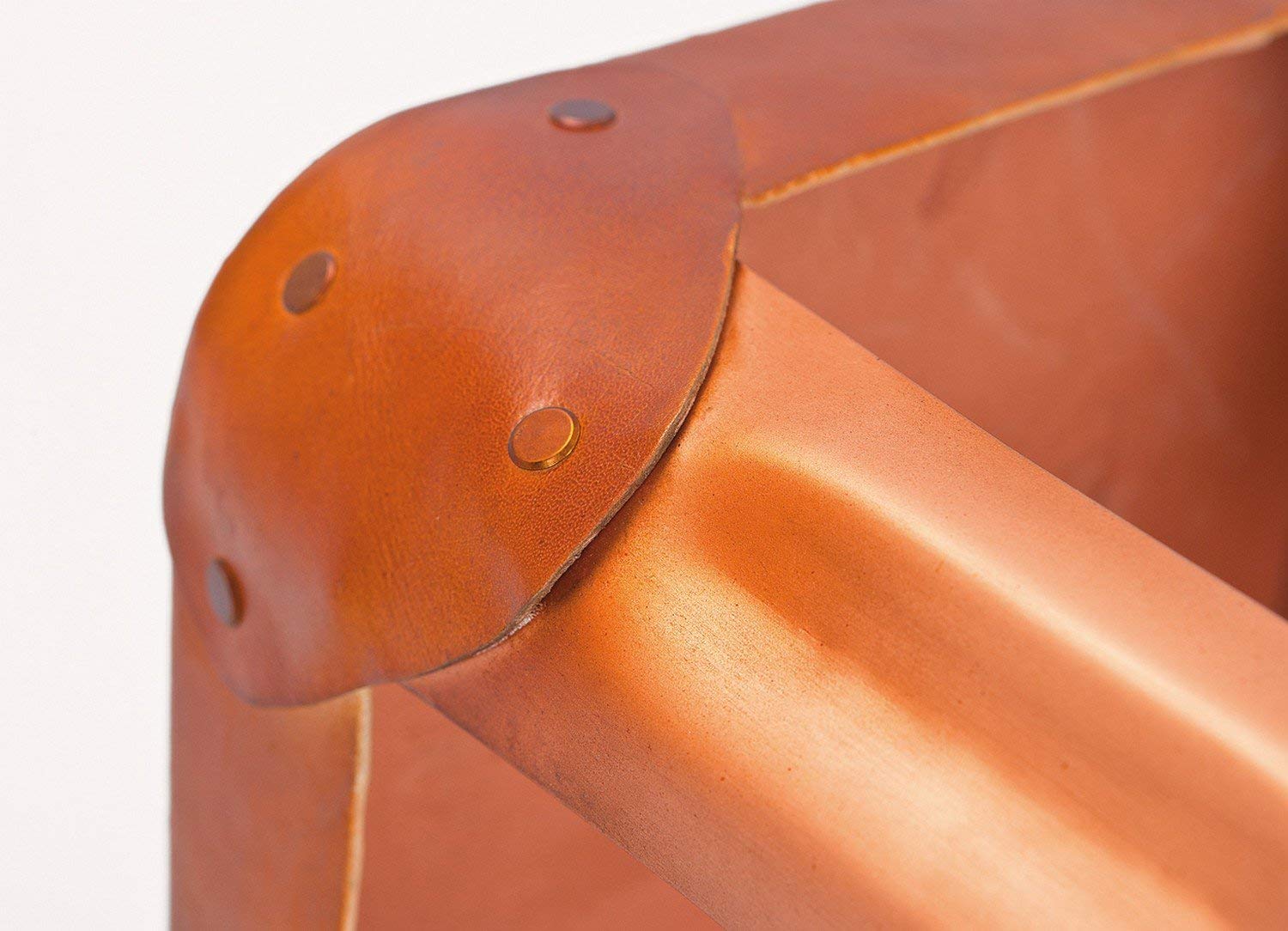 Inter Link - Juego de 4 taburetes - Metal Cobre - Asiento Cuero - Reema