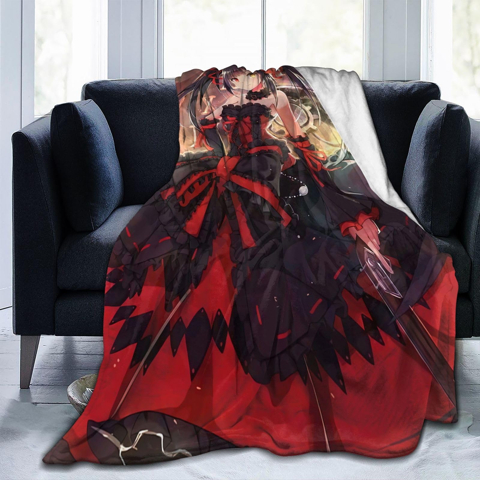 Amazon｜ブランケット 毛布 ひざ掛け 時崎狂三 デート・ア・ライブ