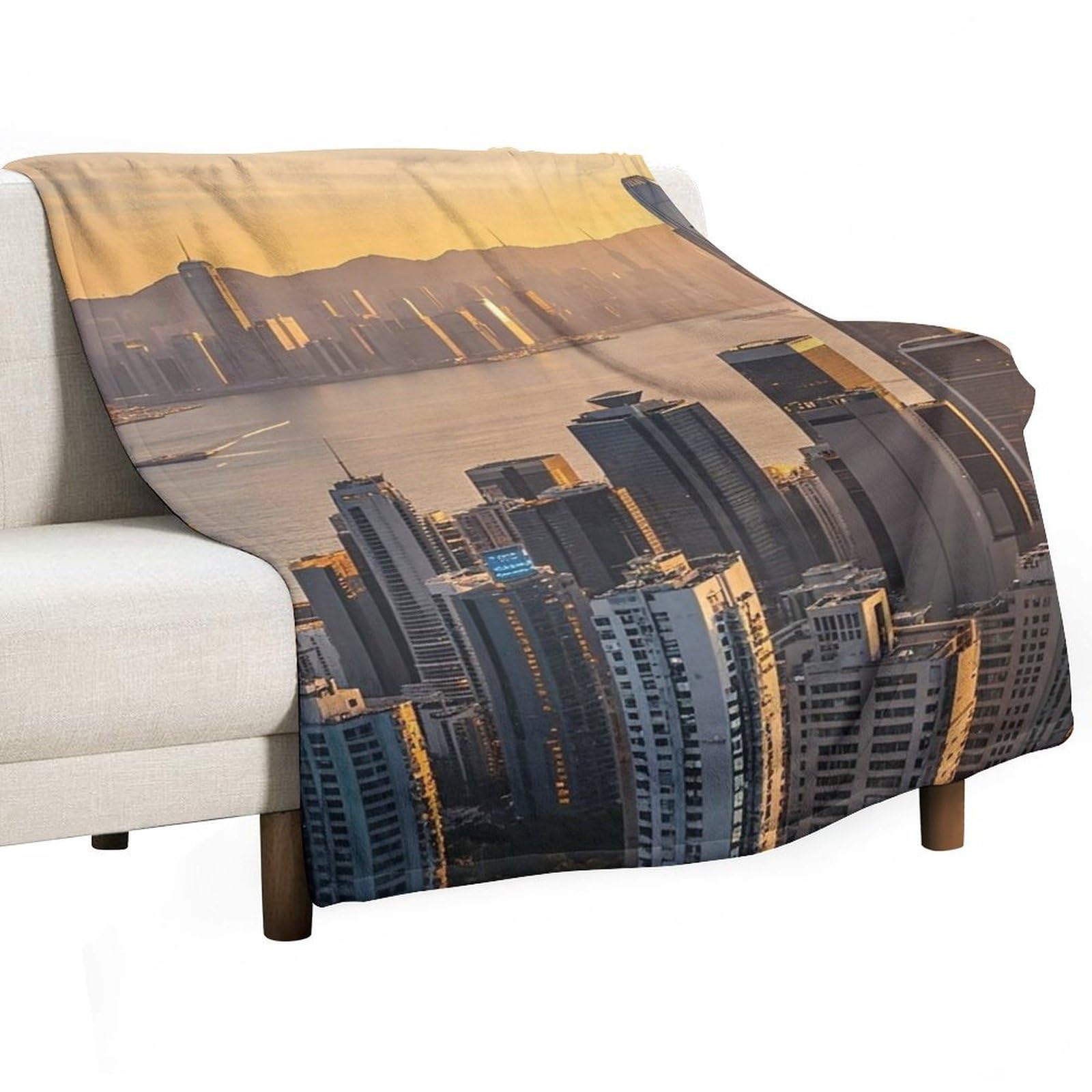 Couverture flanelle légère anti-boulochage pour canapé et lit