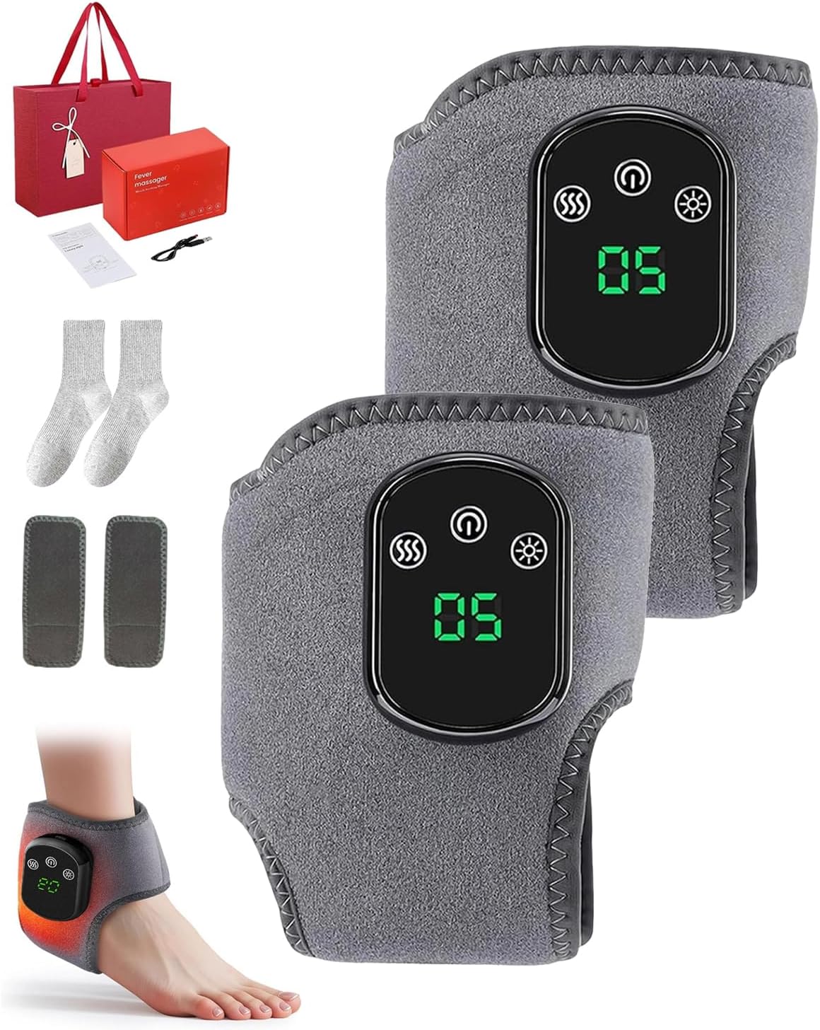 Triple Method Massager, 3 in 1 Triple Method Massager - Heat Therapy, Compression, Shiatsu Kneading, Adjustable Wireless Lengthened One-Click Operation (2-pc)