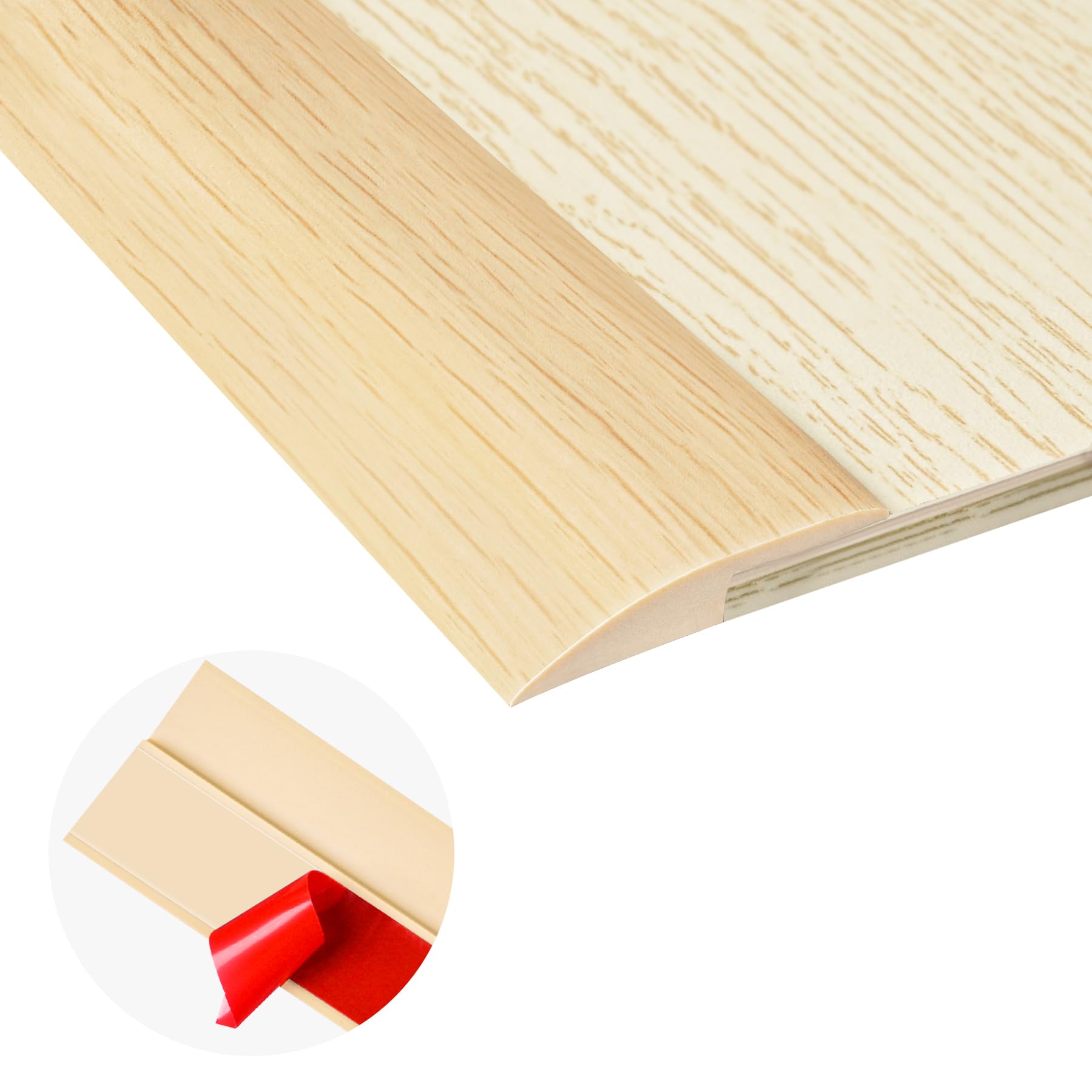 Photo 1 of 10Ft Carpet Floor Transition Strip, Self Adhesive Floor Edging Trim Strip, PVC Threshold Cover for Doorway, Floor Divider Strip Suitable for Threshold Height Less Than 5 mm - Beige Cream