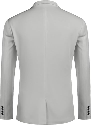 Miniatura 3 de COOFANDY Chaqueta casual para hombre, chaqueta deportiva ajustada para traje de negocios, chaquetas de un botón