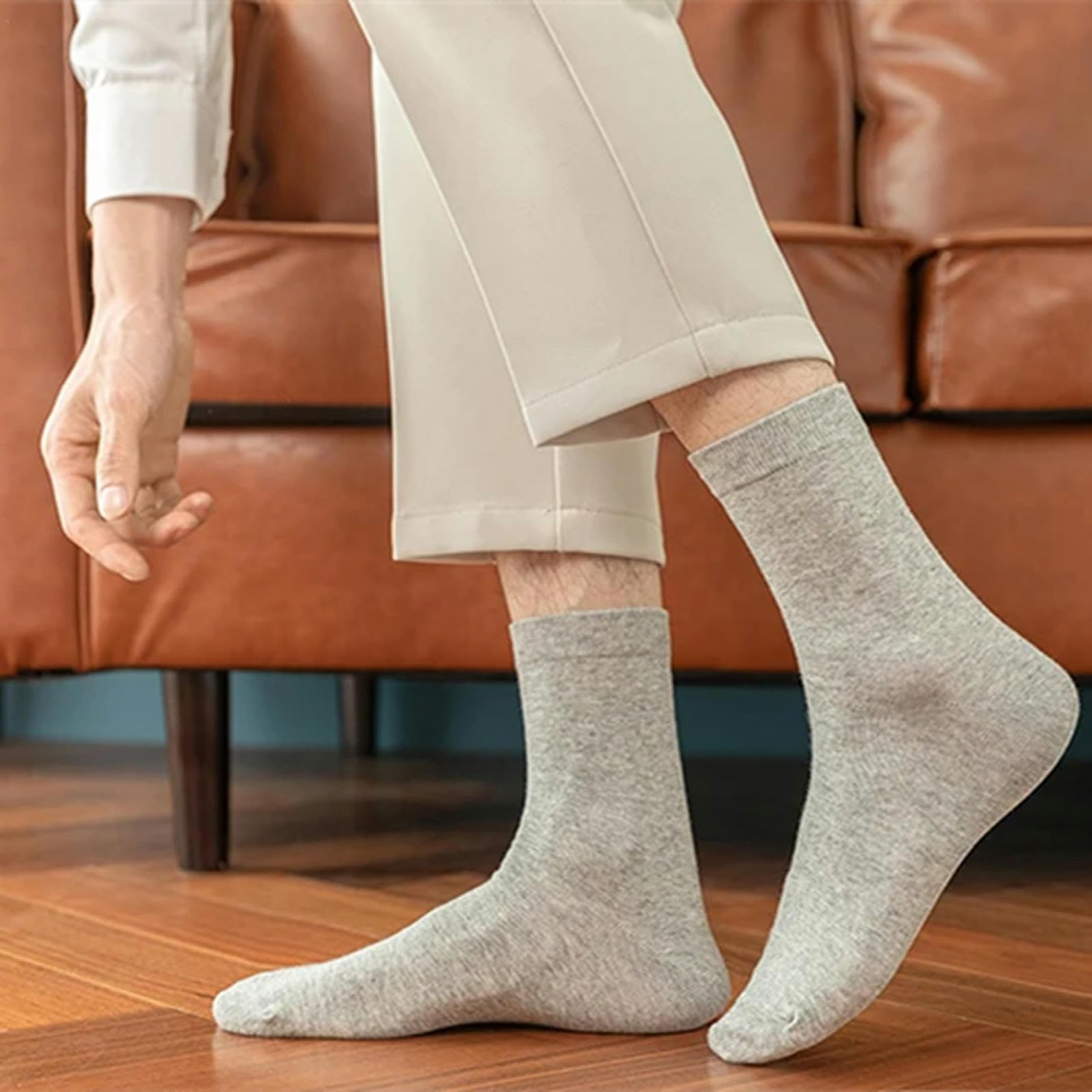 Kuschelsocken 10 Paare Neue Herren -baumwollsocken Schwarze Geschäftsleute Socken Soft Atmungsaktiven Herbst Frühling Für Männliche Weiße-blau 10 Paare-10 Paare EIN Paket