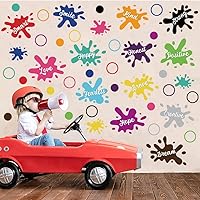 Vista 3 de Supzone Calcomanía de pared de pintura colorida, citas inspiradoras, calcomanías de pared con salpicaduras de tinta, calcomanía de pared de acuarela