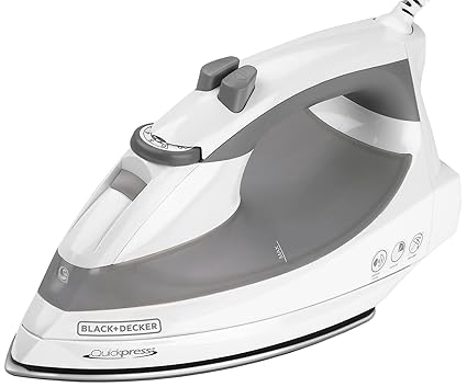 BLACK+DECKER F976 Quickpress Iron with Smart Steam Technology, White/Silver