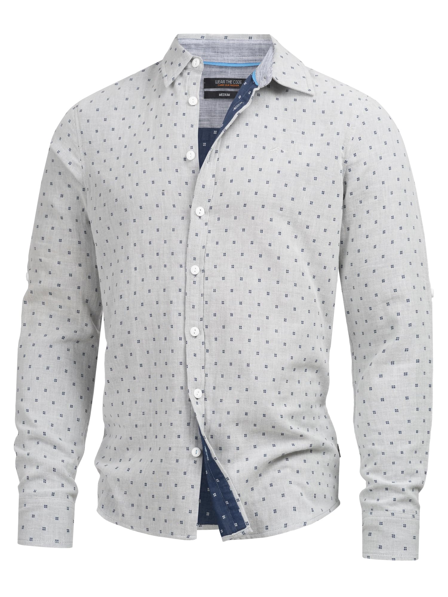 Indicode Herren INJoffrey gemustertes Sommer Kurzarmhemd aus 100% Baumwolle | Gemustertes Herrenhemd aus Baumwolle mit weicher Qualität, Freizeithemd, Langarmhemd, Baumwollhemd, Casualhemd für Männer