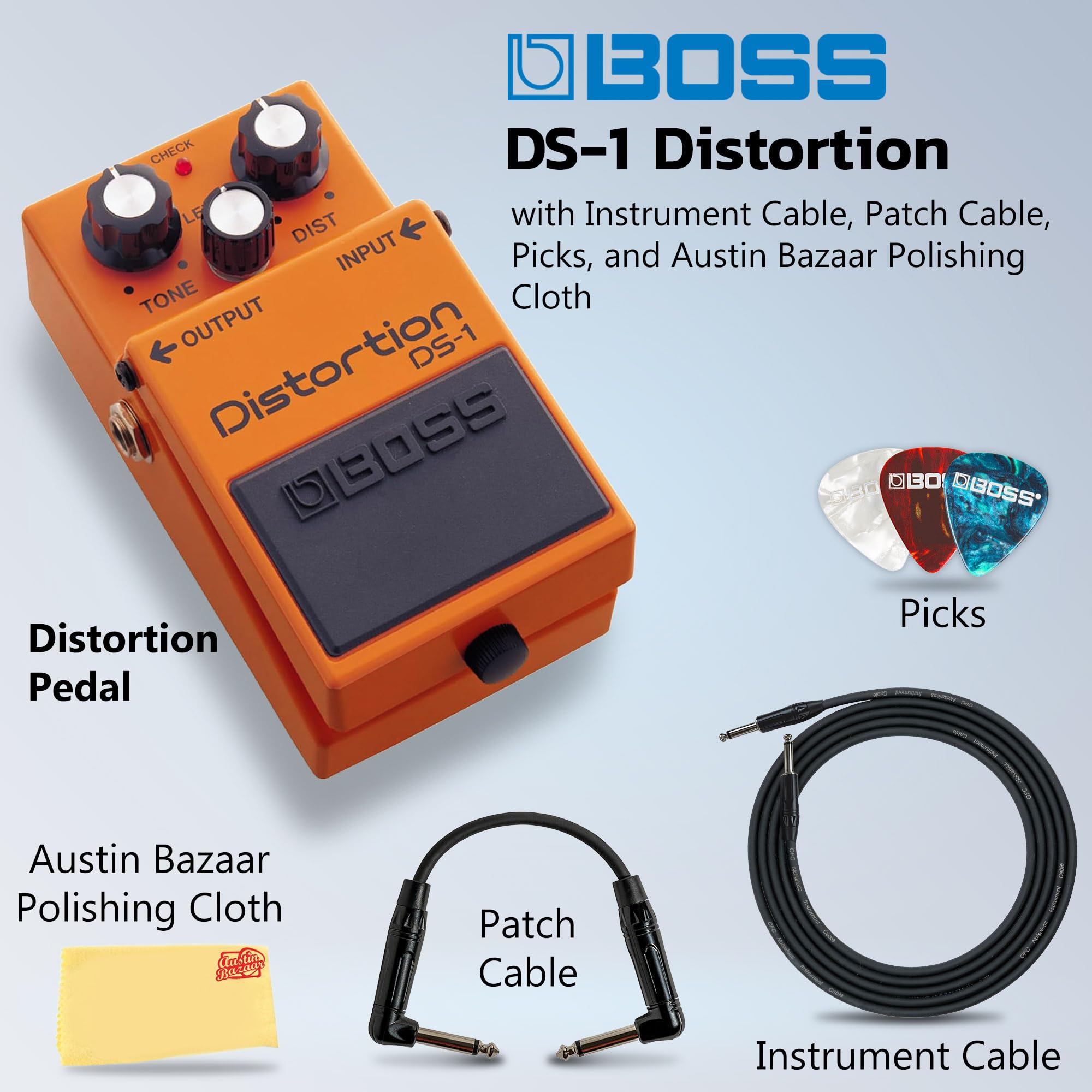 Amazon.com: Boss DS-1 Distortion Bundle with Gearlux