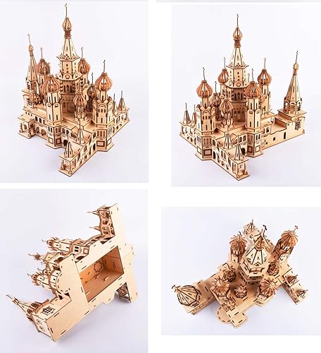 Miniatura 8 de 3D Puzzle Moveable Architecture Model,Puzzle of Premium Wood,Balody World Famous Architecture Blocks Toy,Challenge for Adults Children,Church