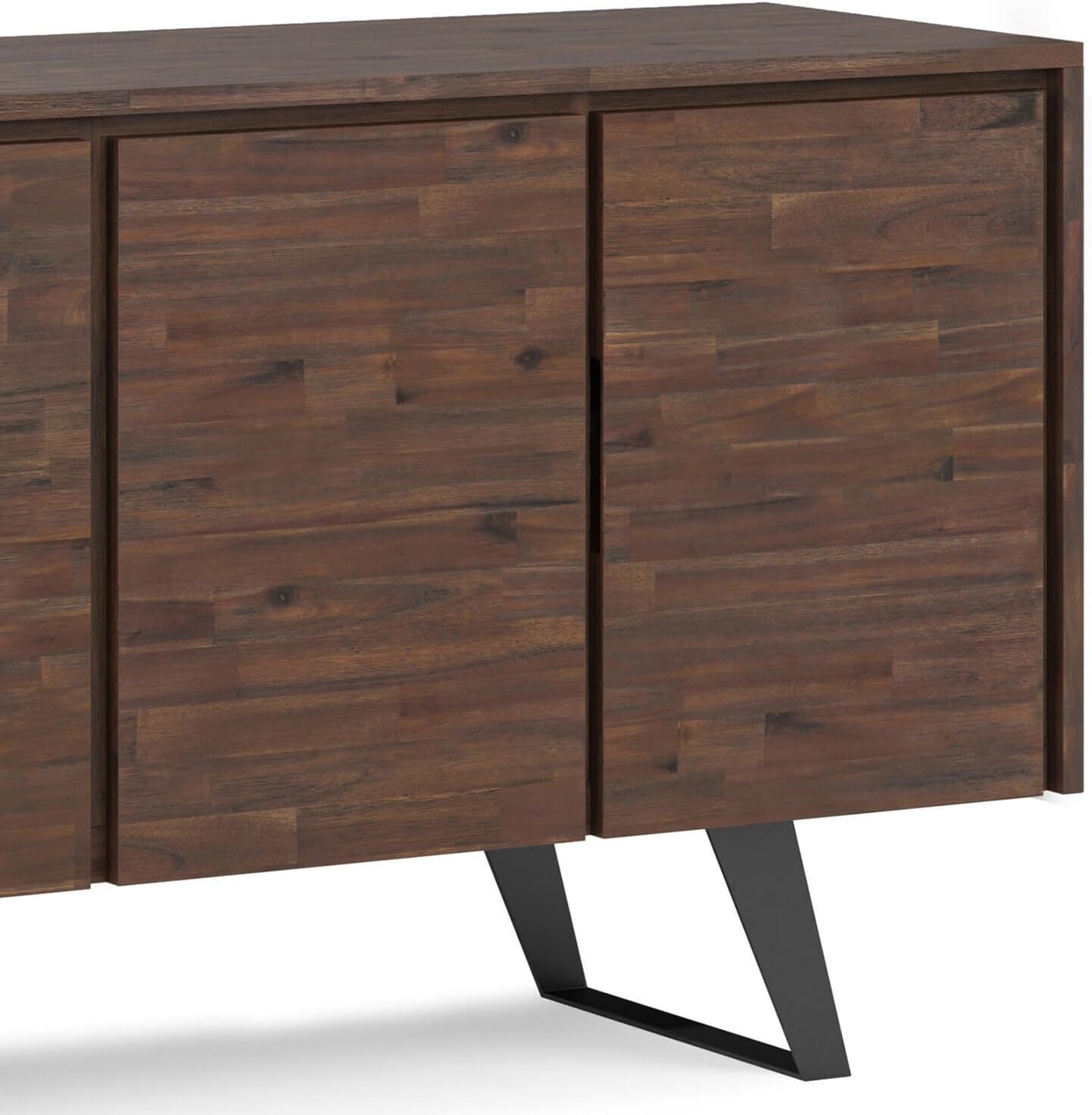 HomeStock Acacia Wood Sideboard Buffet - 66" Wide, 4 Door Storage Cabinet