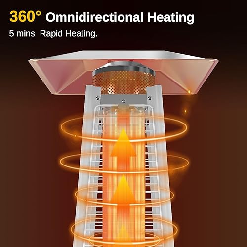 Miniatura 6 de EAST OAK Pyramid - Calentador de patio para exteriores, 48,000 BTU, calentador de patio al aire libre, todo acero inoxidable, calentador de propano