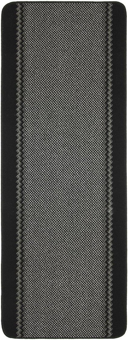 eXtreme Dandy by William Armes, Kilkis Washable Kitchen Mat Non Slip Mat (Black, 180 x 67cm Runner)