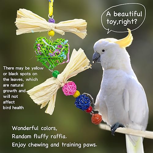 Miniatura 3 de Duckiimo Juguetes para masticar, juguetes de campana de cobre para pájaros, jaula de pájaros hecha a mano, juguete colgante para periquitos de