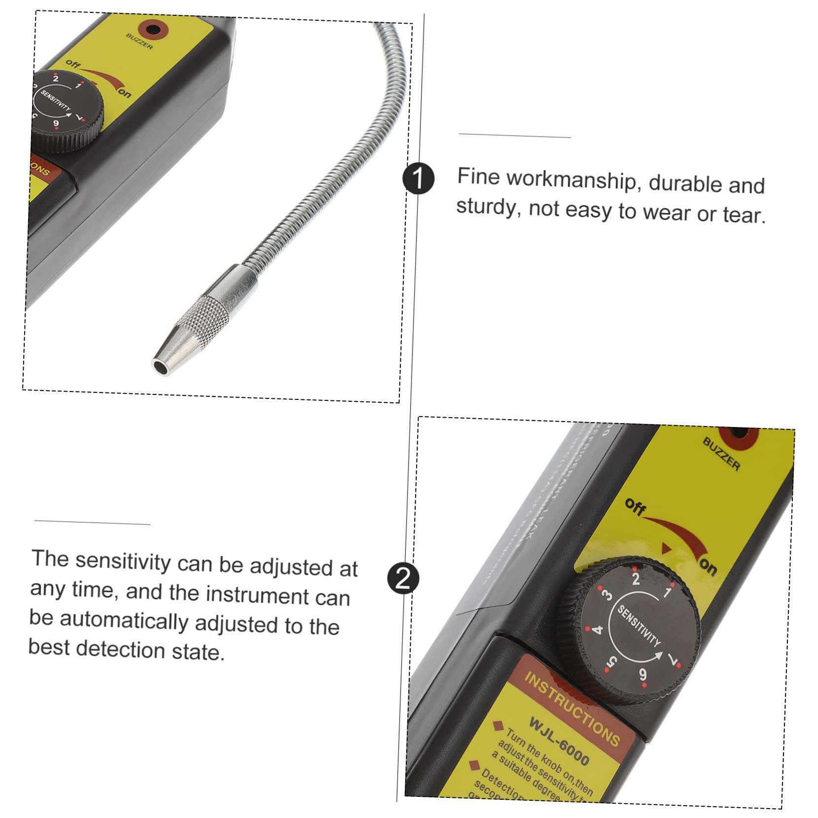 Tofficu 2 Stück Kältemittel Lecksucher mit Einstellbarer Sensitivität Elektronischer Halogen Tester für HVAC Systeme Langlebiger Batteriebetrieb Automatische Kalibrierung Präzises