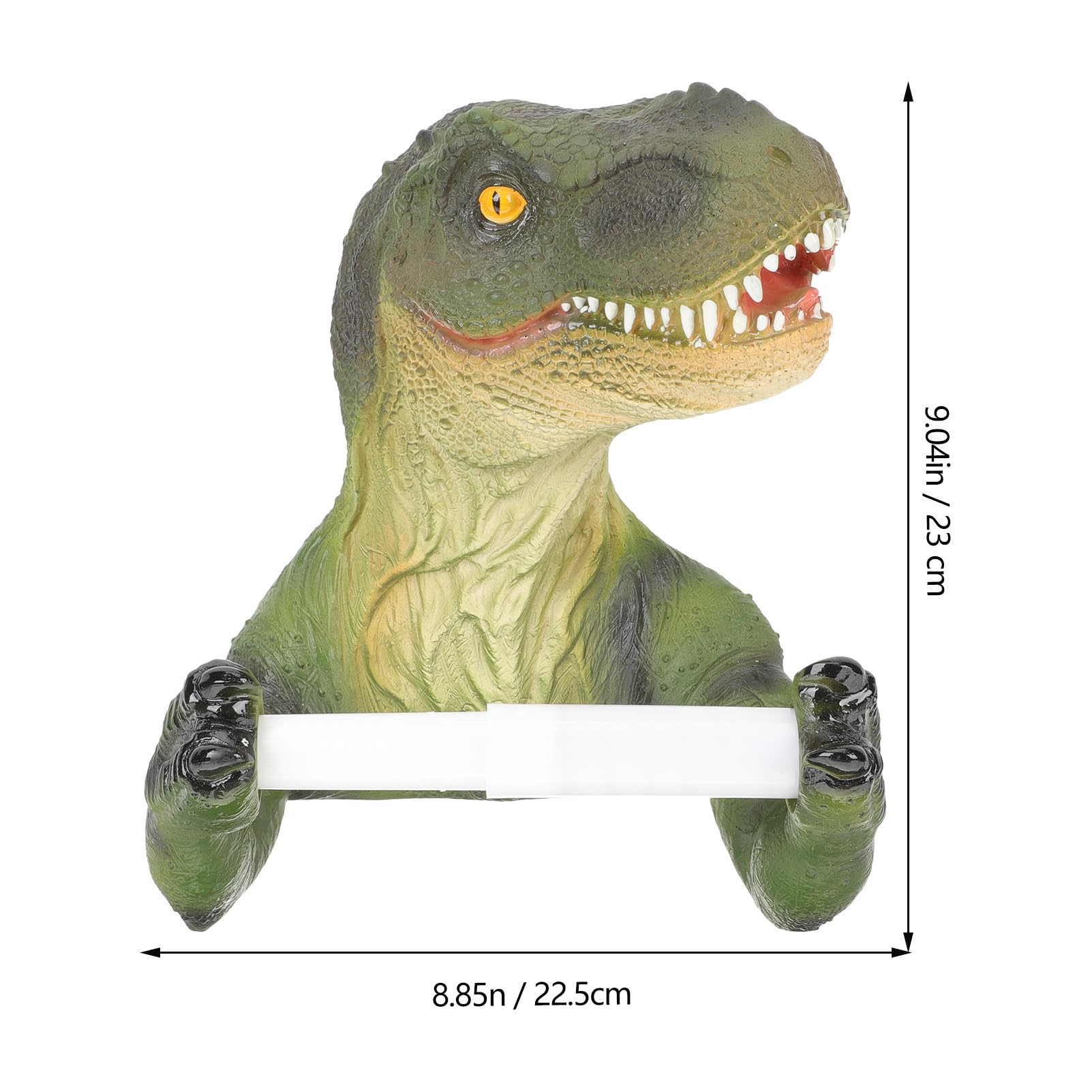 Sewroro Portarrollos de Papel Higiénico de Pared de Resina Soporte para Rollos de Papel Forma de Dinosaurio Montaje en Pared para Baño y Salón