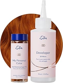 Permanent Hair Color & Hair Dye Complete Kit - Personal Colorist Kit for Up To 100% Gray Coverage for All Hair Types - Professional-Grade Ammonia-Free Hair Dye (Dark Blonde Intense Copper 7CC)