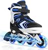 Nattork Kids Adjustable Inline Skates with Light Up Wheels, Roller Skates for Boys Girls Youth, for Boys & Girls Ages 4-16, Fun Birthday