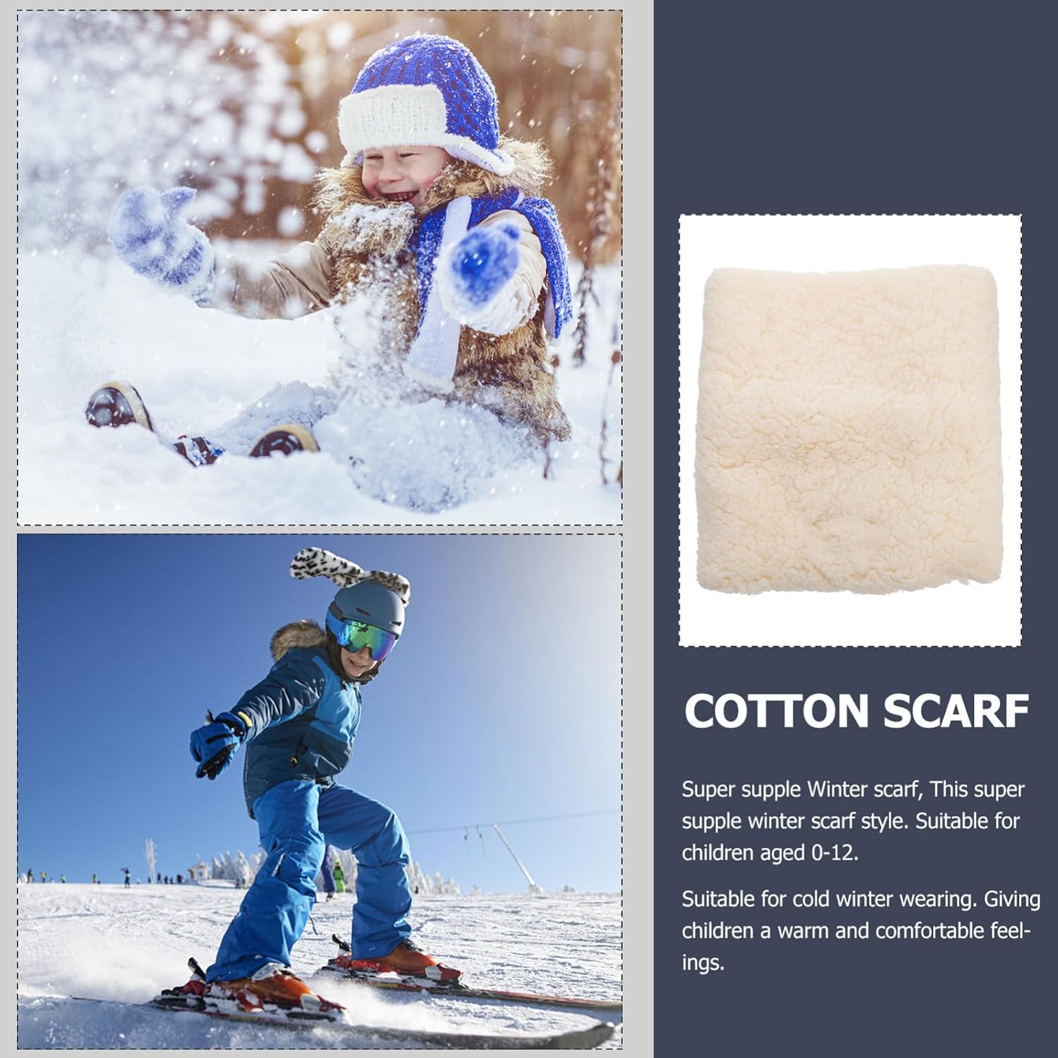 Boys and Girls Winter Scarf Thicken Neck Gaiter Warm Winter Neck Warmer Comfortable Scarf for Women