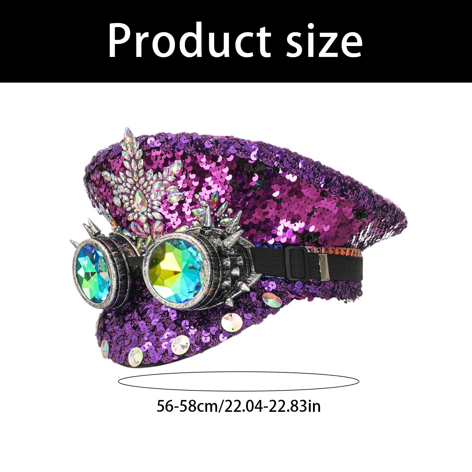 Genérico Sombrero para brillante diseñado para amantes de la música y asistentes a la fiesta Sombrero de cosplay transpirable y liviano para mujeres y niñas Festival de música
