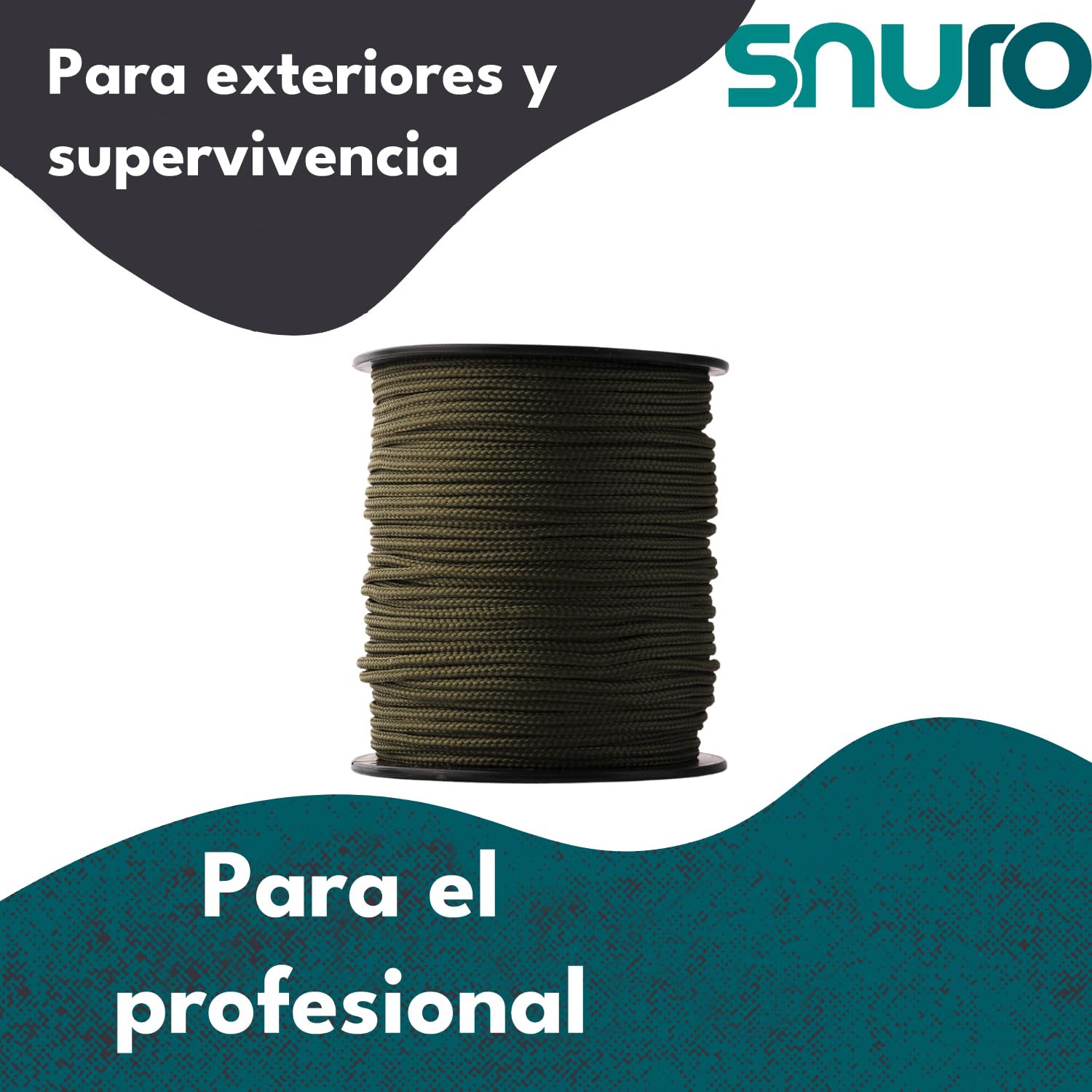 Cuerda de poliéster (3 mm, 100 m, color verde caqui), poliéster trenzado, fuerte, resistente a la intemperie y versátil, cuerda resistente a la intemperie, ideal para exteriores y supervivencia