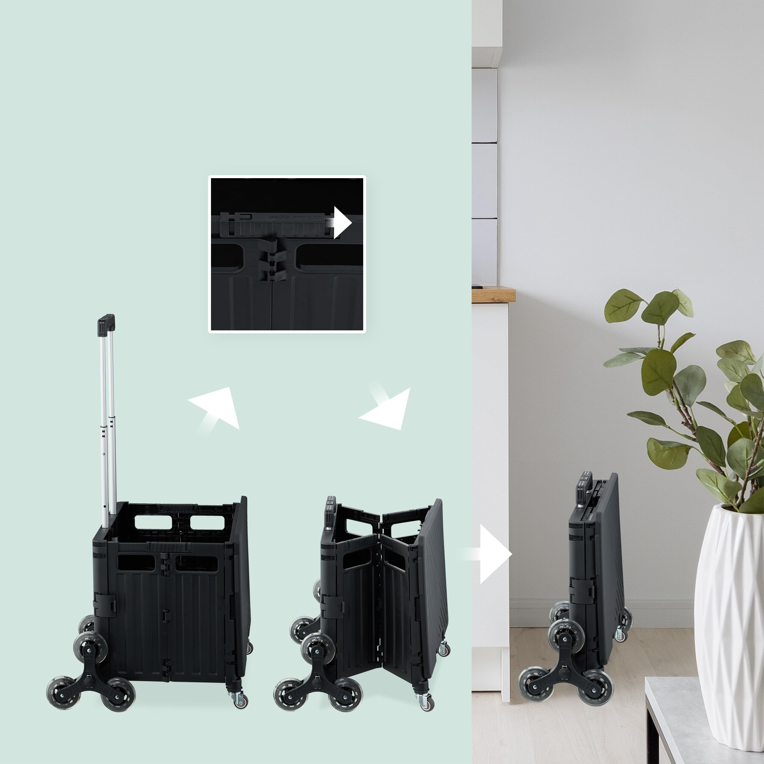Rolser boodschappentrolley traploper met voorvak | Stuivenga Lederwaren Delft