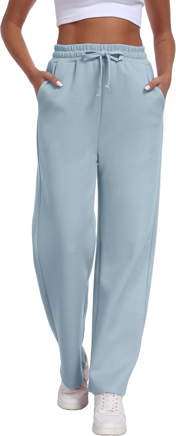 goodmansam Women's Straight Leg Sweatpants High Waist Baggy Sweat Pants Casual Workout Lounge Pants with Pockets