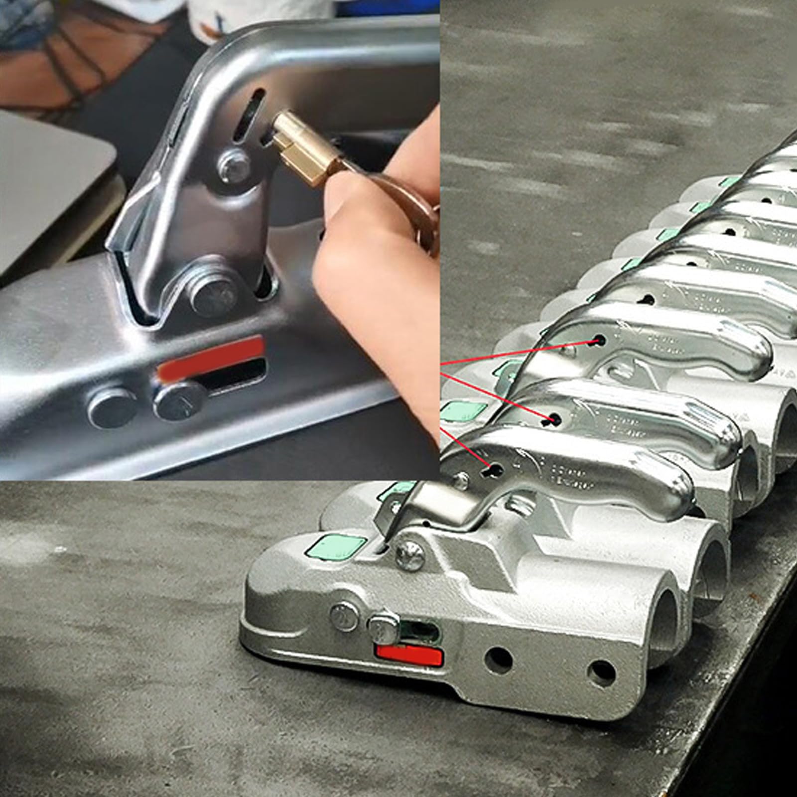 Gancio Di Traino Antifurto In Rame Con Chiave | Serratura Per Rimorchio E Cassettiera | Regolabile, Adatto A Frizioni In Acciaio