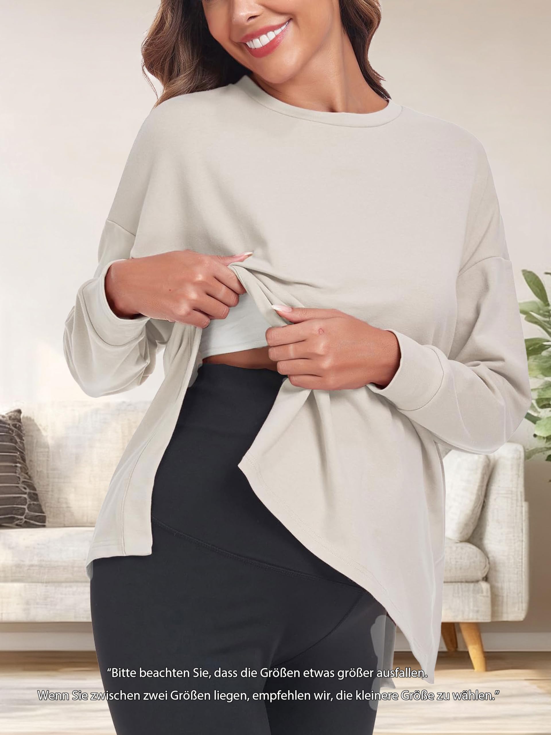 Camiseta de maternidad de manga larga para mujer