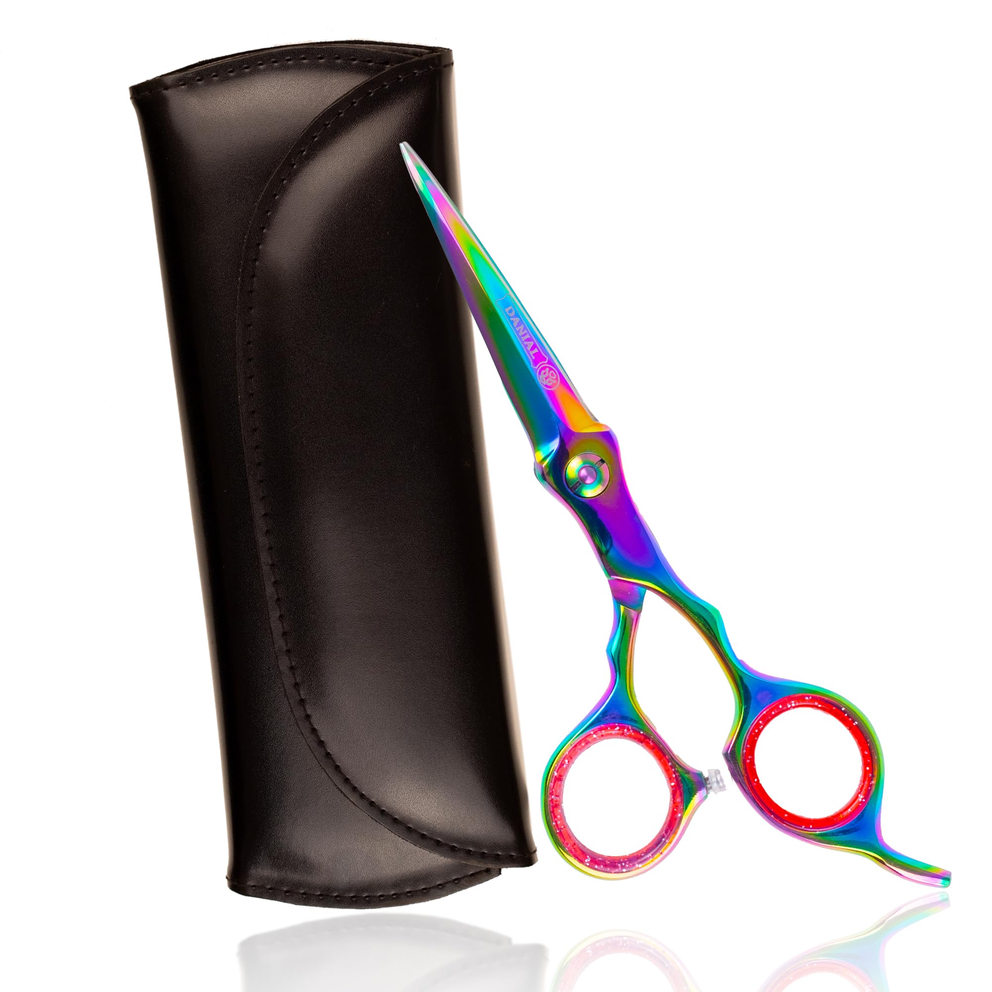 DANIAL Professional Hair Cutting Scissors 6″ – 420C Japanese Steel Multicolored Titanium – Sharp Precision Blades for Salon Barber Scissors-image-9