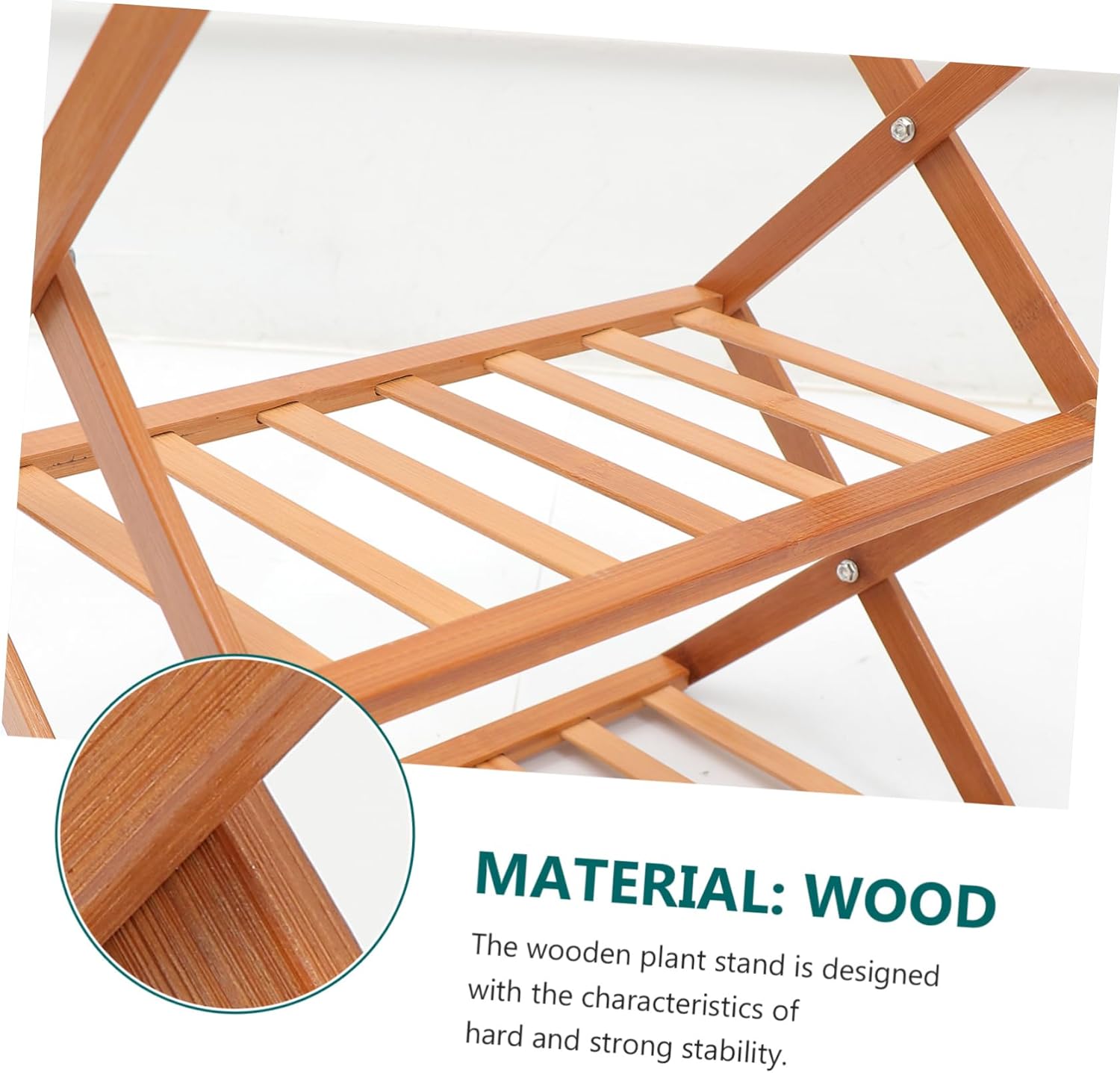 Mikikit Wooden Plant Stand Plant Pot Shelf Outdoor Planter Stand for Home Decor