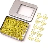60 Pcs Yellow Duck Paper Clips,Duck Gifts for Women, Duck Decor Accessories for Duck Lovers