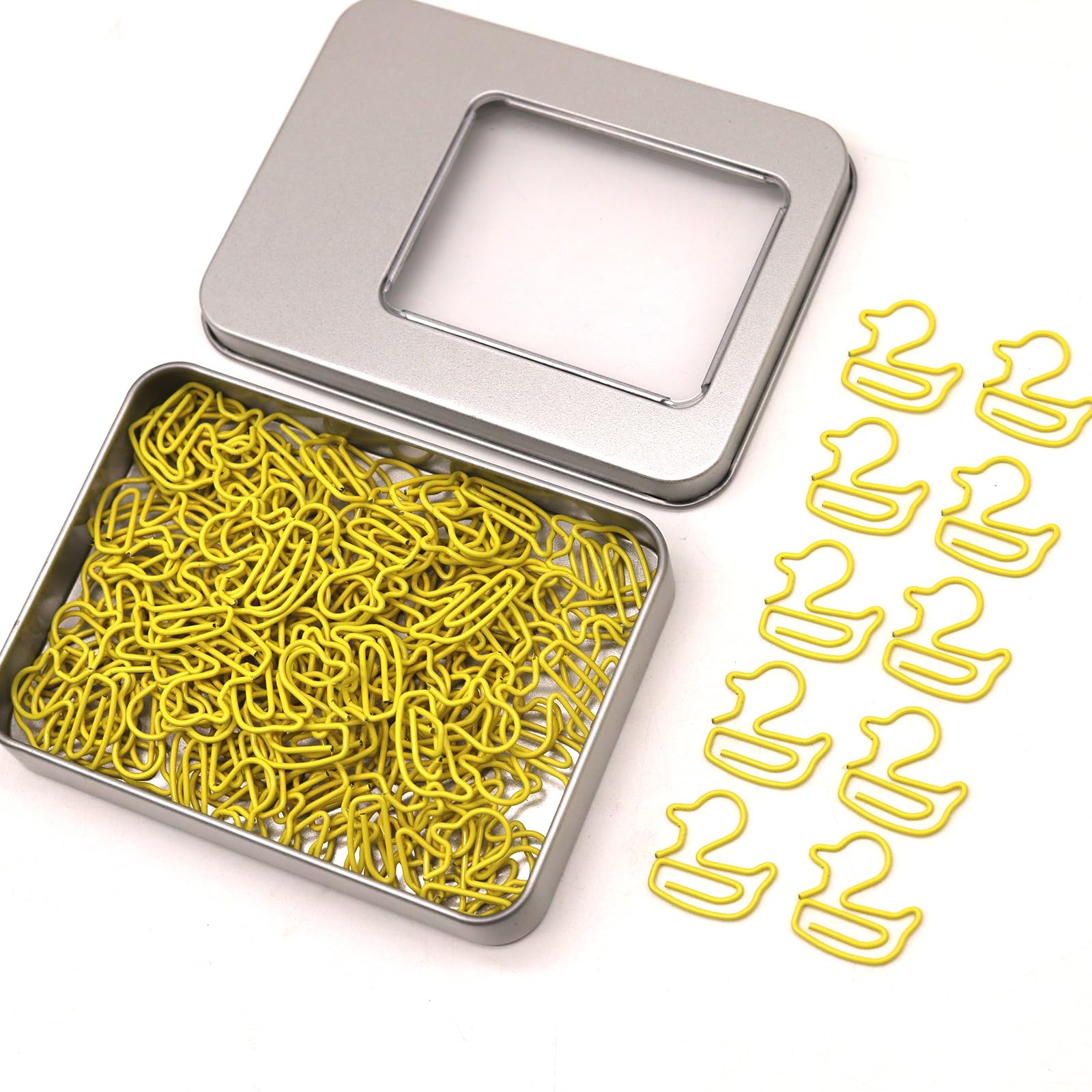 NELJIBEHU 60 Pcs Yellow Duck Paper Clips, Cute Duck Gifts for Women