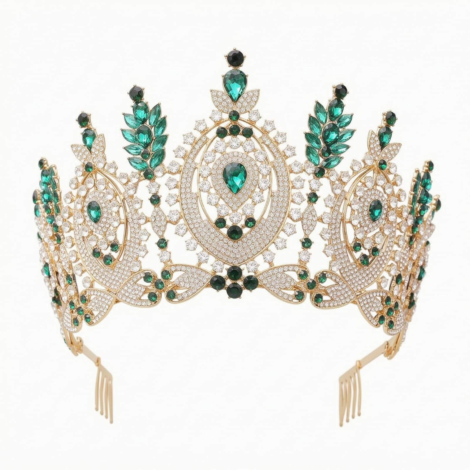 Corona Novia Llamativa Corona Ornamental Ajuble con Peineta para Quinceañeras, Style to 4