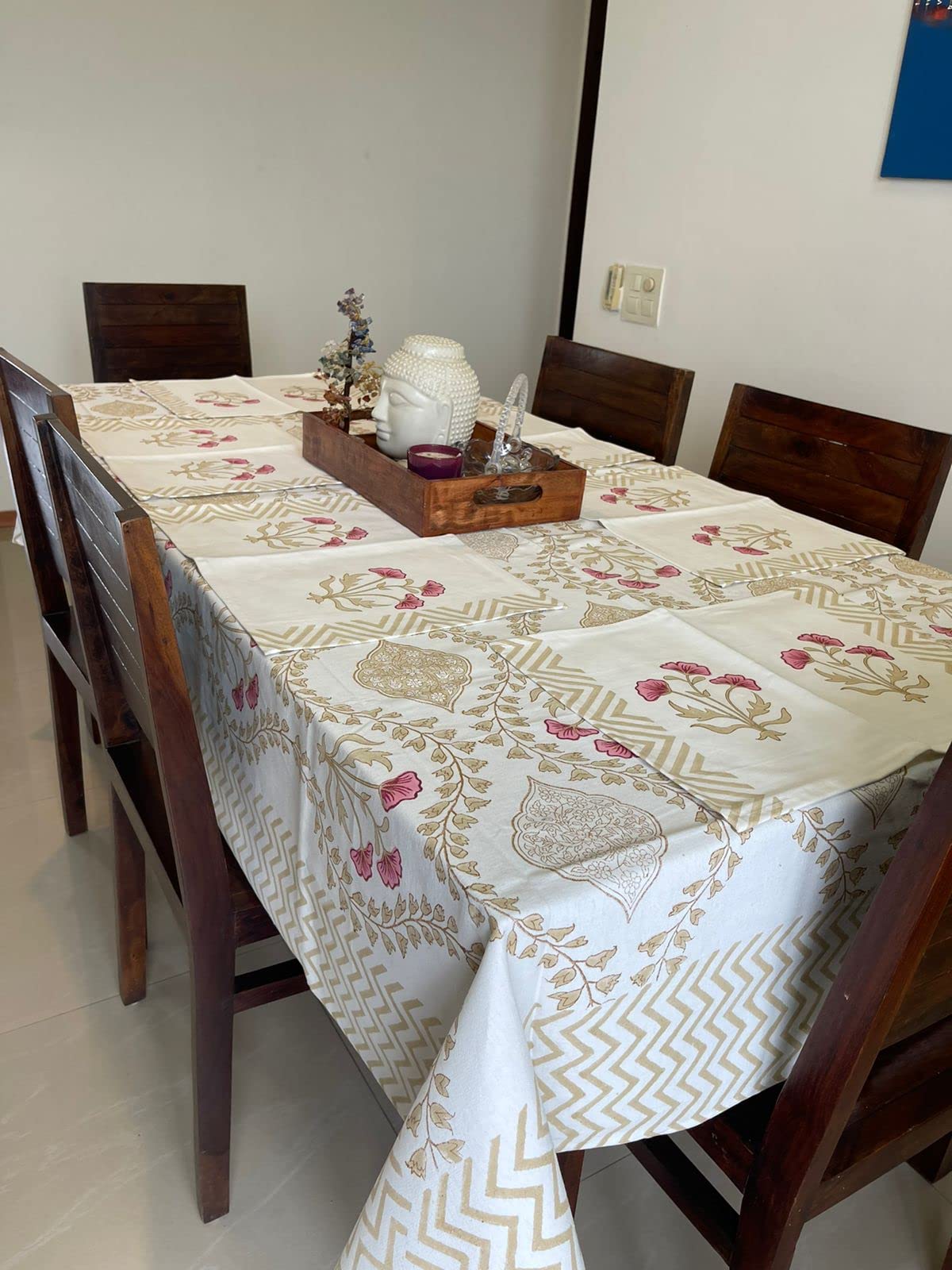 Handblock Print Handloom Table Cover