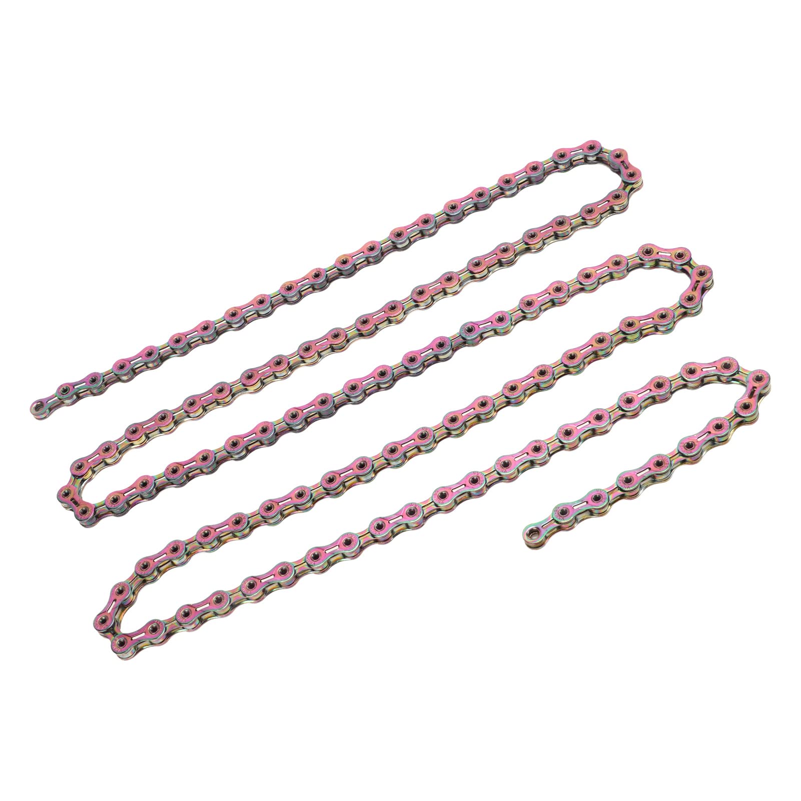 Catena per bici a 9 velocità Acciaio al carbonio Resistente all'usura Stabile Sicuro Catena per bicicletta elettrolitica colorata Accessori di ricambio per cambio fluido e