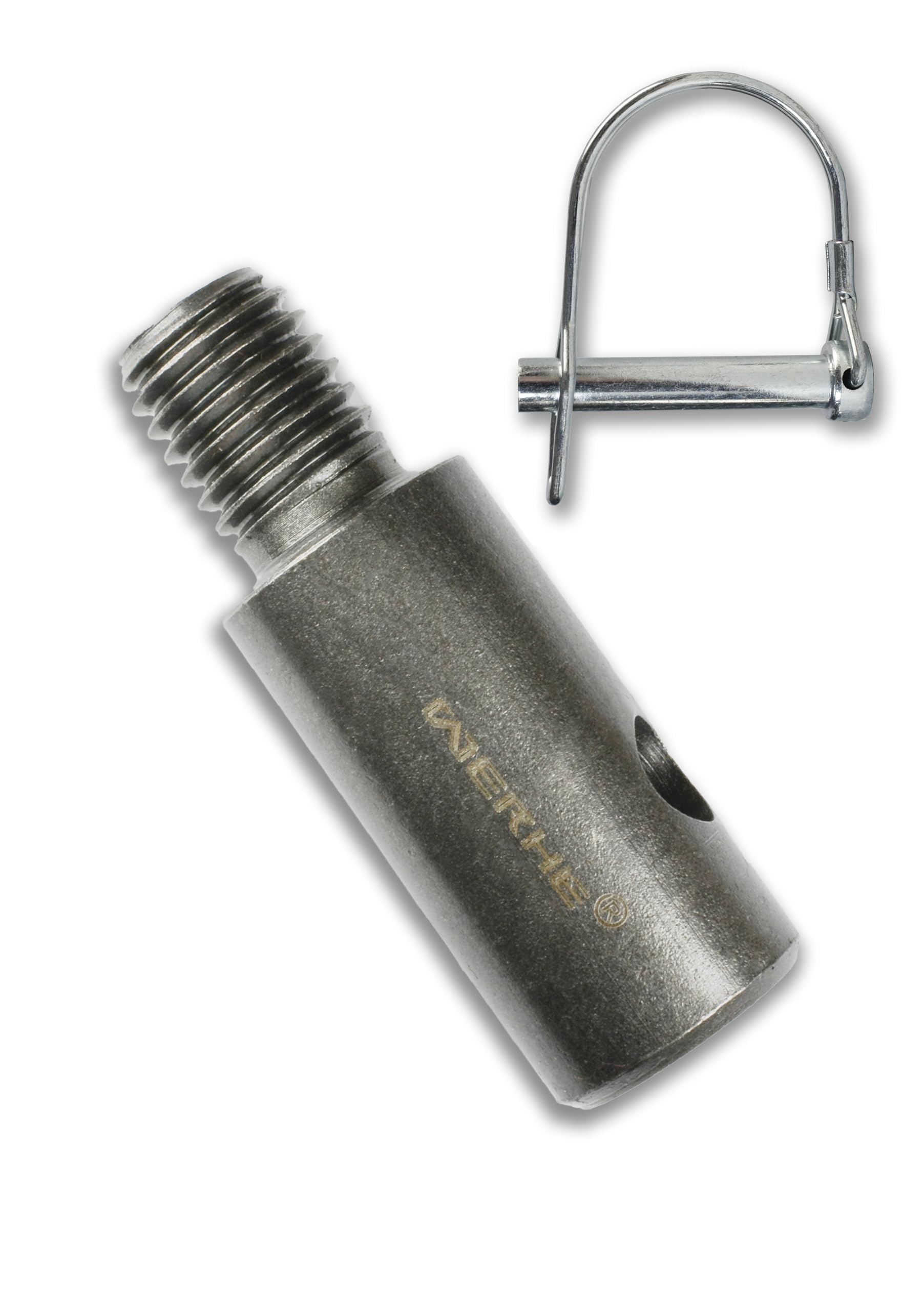 WERHE M14 Adapter for Earth Augers with Quick Wing Bolt – Robust Hardened Steel Mixing Adapter for Ground Drilling Machines, Augers and Concrete Mixers