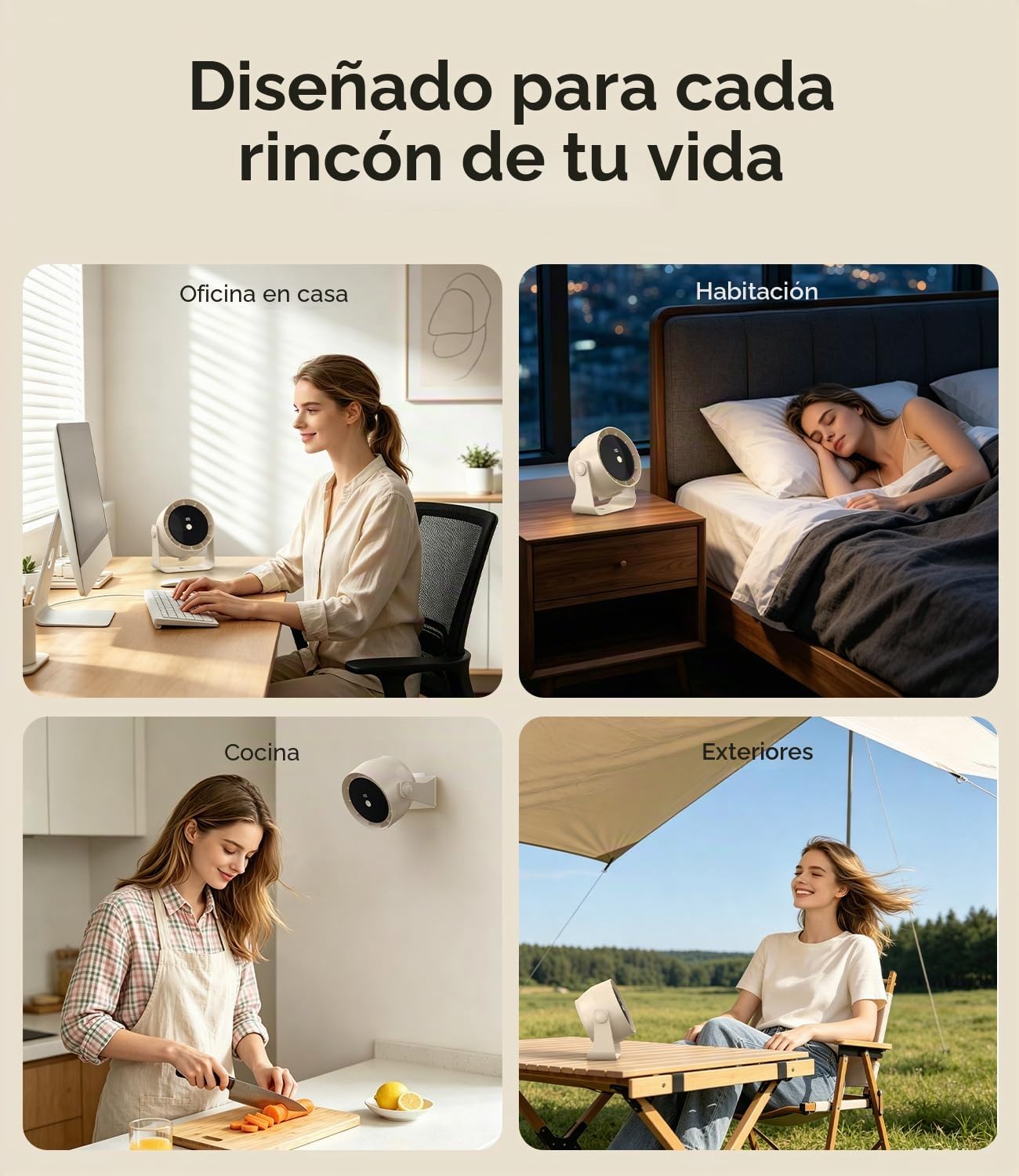 Ventilador USB de Mesa Portátil, Ventilador de Escritorio Silencioso con Pantalla Digital Recargable 4000mAh, 100 Velocidades, Rotación de 360°, Mini Ventilador para Oficina, Hogar