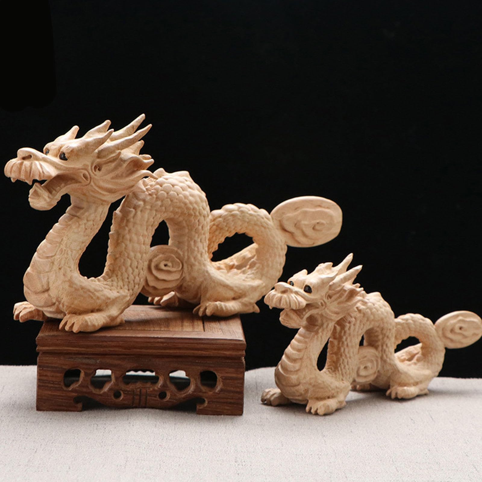 Figuren, Handgeschnitzte Drachenfiguren for die Dekoration von Zuhause oder Büro – Drachengeschenk, Glückssymbol, Skulptur(S)