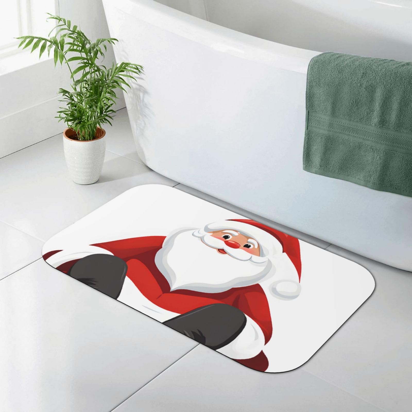 Tapis de salle de bain Père Noël mignon pour apporter de la joie et du confort doux