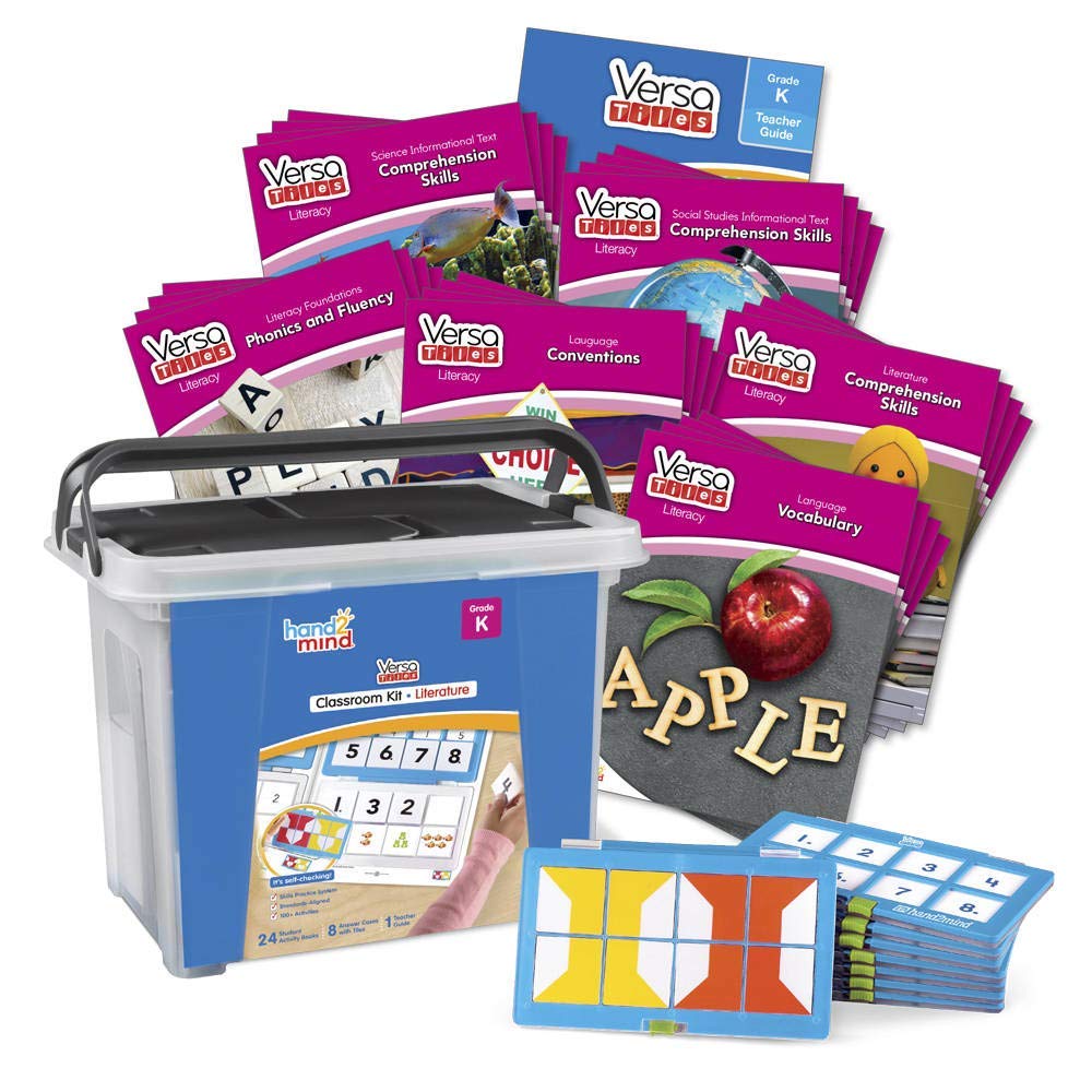 hand2mind VersaTiles Literacy Classroom Set, an Independent Self-Checking & Skill Practicing System (Grade K), Aligned to State and National Standards