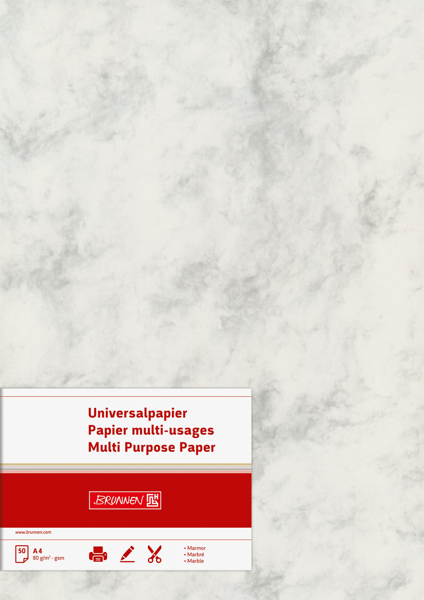 Brunnen Universal Multi-Functional Paper A4 160 g/qm Marble Grey