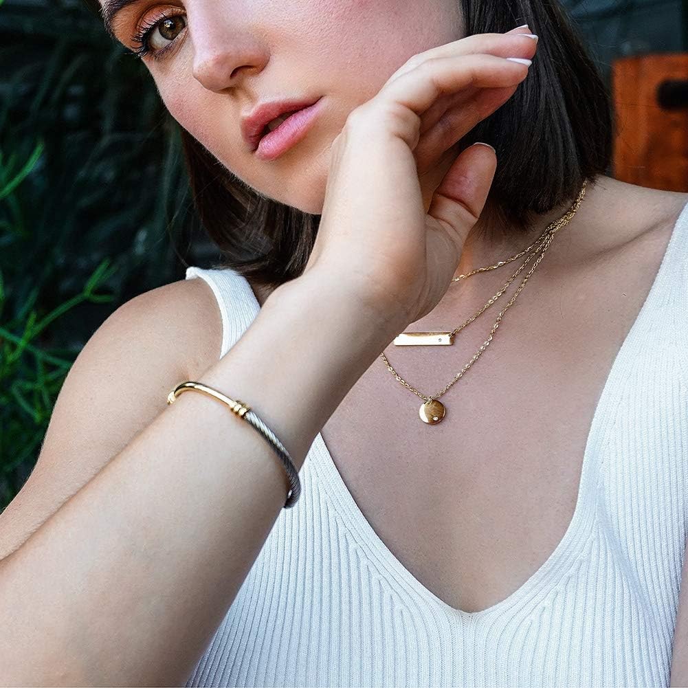 Gold Bracelet Bangle for Women Silver Mixible Cable Wire Cuff Twisted Chunky Polished Bracelet For Men Stainless Steel Vintage Adult Jewelry - Image 2