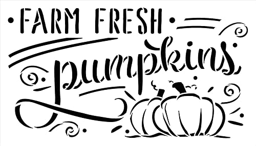 Miniatura 5 de StudioR12 - Plantilla de calabazas frescas de granja  Decoración para el hogar con escritura de otoño  Pintar carteles de madera de cosecha de otoño