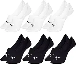 Kit 6 Pares Meias Super Invis�vel Sapatilha Esportiva Masculino Adulto, 3 Branco - 3 Preto, 39-42